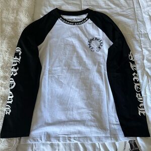 Chrome Hearts Horseshoe Neck Logo 3/4 Shirt ‘Black/White’ (Size: Large)